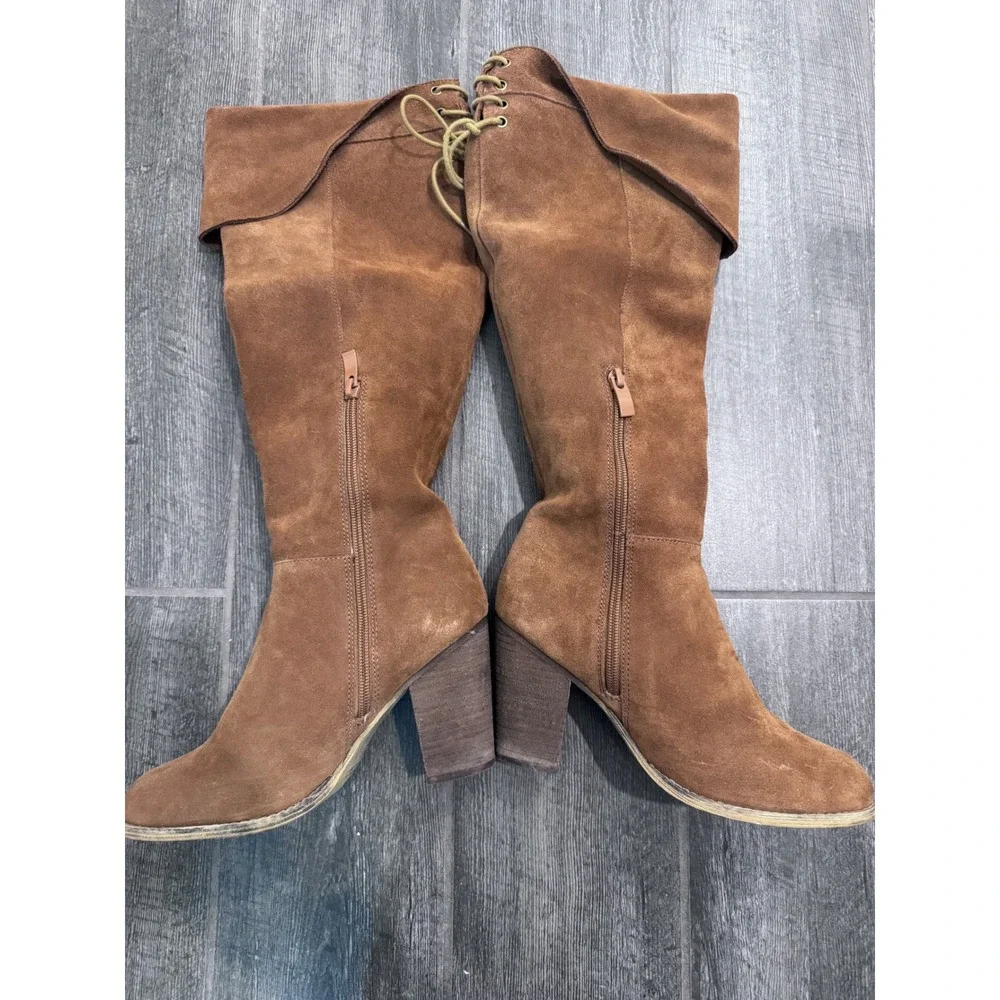SBICCA‎ Gusto Women's Suede Leather Over Knee Heeled Boots Size 8